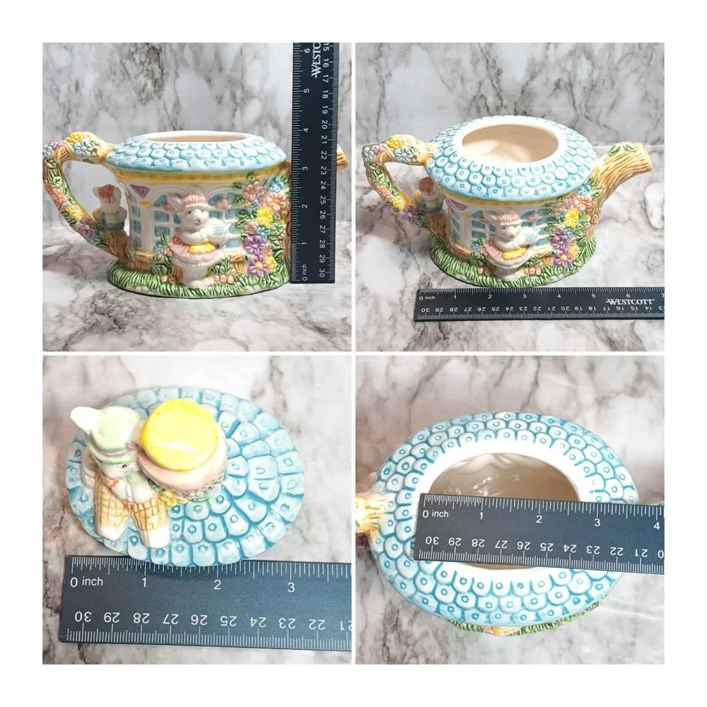 Mercuries 2002 Ceramic Garden Party Springtime Tea Pot Rabbit Easter Bunny‎